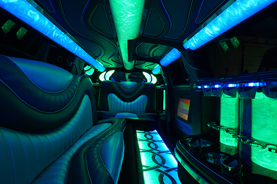 glam room of a limo